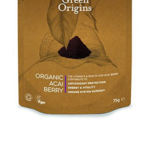 Green Origins Organic Acai Berry Powder, Freeze Dried 75g
