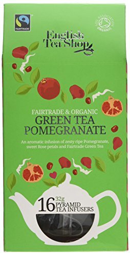English Tea Shop Organic Fairtrade Pomegranate Green Tea 30 g, Pack of 1