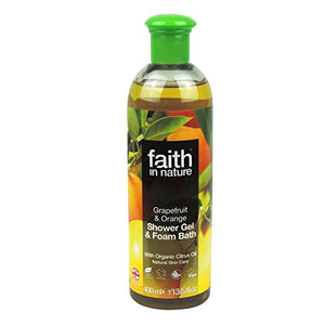 Faith in Nature - Grapefruit & Orange Shower Gel & Foam Bath - 400ml (Case of 6)