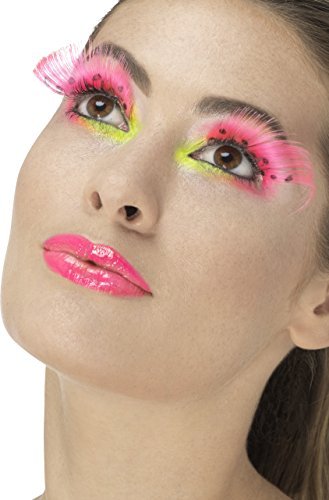 Smiffys 48091 Neon Pink 80s Polka Dot Eyelashes