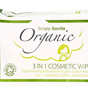Simply Gentle Organic 3-in-1 Cosmetic 25 Wipes