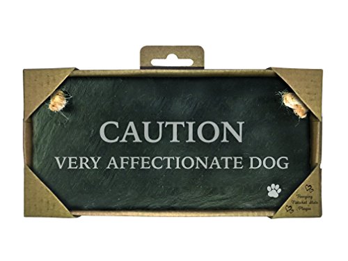 Caution Very Affectionate Dog - Slate Landscape