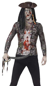 Smiffys Men's Halloween Pirate T-Shirt (Medium)