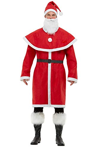 Smiffys 60001M Father Christmas Santa Costume, Men, Red, M - Size 38"-40"