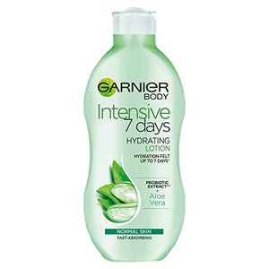 Garnier Intensive 7 Days Aloe Vera Probiotic Extract Body Lotion Normal Skin, Fast Absorbing Non-Greasy Non-Sticky Nourishing Body Moisturiser 250 ml