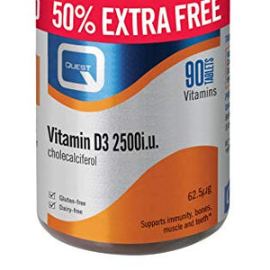 Quest 2500IU Vitamin D 90 Tablets, 90 Tablet