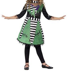 Smiffys Children's Frankie Girl Costume, Dress & Headband, Size: S, Colour: Green and Black, 44291