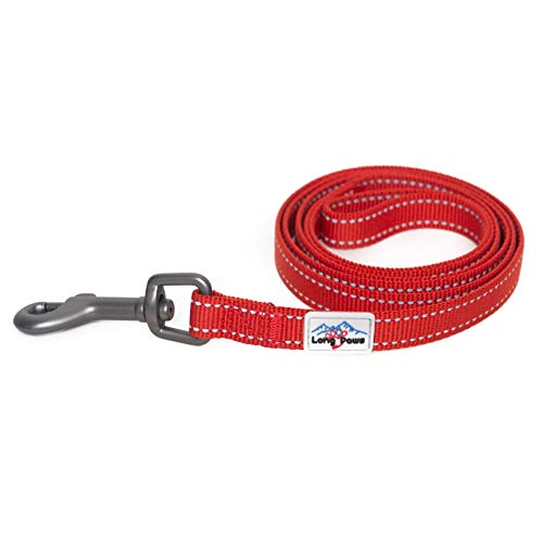 Long Paws Urban Trek Reflective Webbing Leash, Red, Large 120Cm / 47In, 2.5Cm Wide