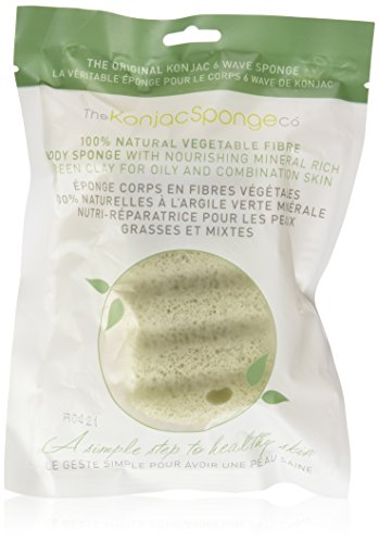 The Konjac Sponge Co 6 Wave Body Konjac Sponge Green Clay