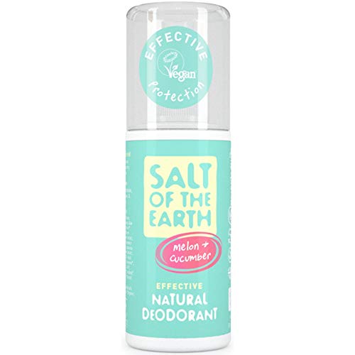Natural Deodorant Spray by Salt of the Earth, Melon & Cucumber - Vegan, Long Lasting Protection, Not Tested on Animals, Paraben Free, Made in the UK - 100ml