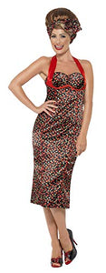 Smiffys Rockabilly Costume, Cherry Print