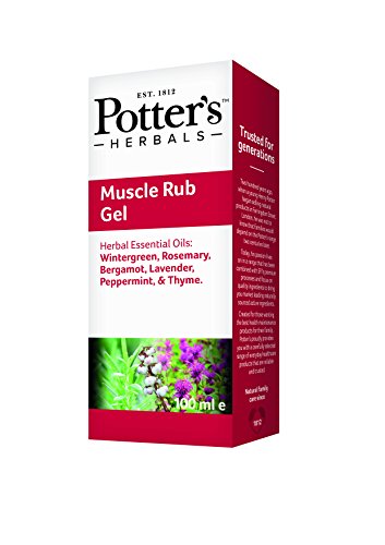Potter's Herbals Muscle Rub Gel 100ml - Soothing & Lasting Revitalising Effect – Non Greasy – Quick Drying Gel – Muscular Pain Natural Relief with Wintergreen, Rosemary, Bergamot, Lavender, Peppermint