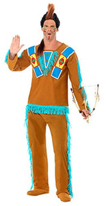 Smiffy's Indian Warrior Costume with Top and Trousers - Brown, Large