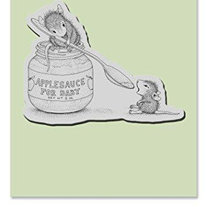 STAMPENDOUS HMCP90 House Mouse Cling Stamp, Feeding Baby