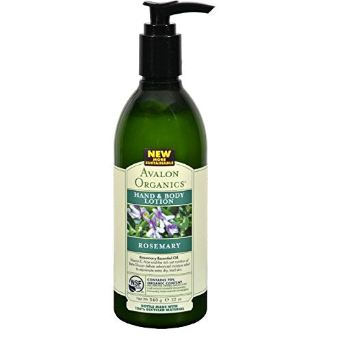 Pack of 2 x Avalon Organics Hand and Body Lotion Rosemary - 12 fl oz