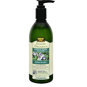 Pack of 2 x Avalon Organics Hand and Body Lotion Rosemary - 12 fl oz