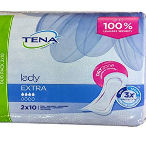 TENA Lady Extra Towel Pads - 3x Packs of 20 ( 60 Towels )