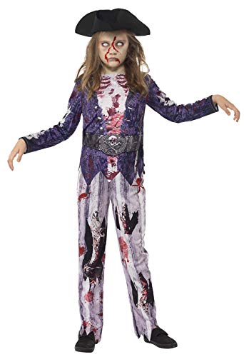 Smiffys Tween's Deluxe Jolly Rotten Pirate Girl Costume, Top, Trousers & Hat, Sublimation Print, Colour: Multi-coloured, Size Tween, 45620