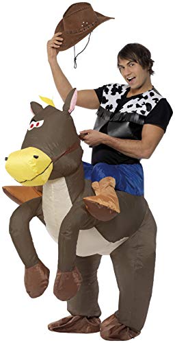 Smiffys Adult Unisex Ride Em Cowboy Inflatable Costume, Funny Side, Serious Fun, One Size, 34514