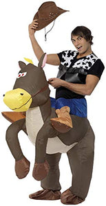 Smiffys Adult Unisex Ride Em Cowboy Inflatable Costume, Funny Side, Serious Fun, One Size, 34514