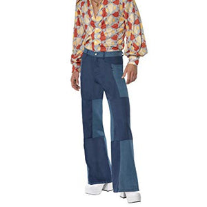 Smiffys 70s Deluxe Flared Trousers, Mens