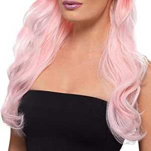 Smiffy's 48891 Fashion Ombre Wig, Wavy, Long, Womens, Pink, One Size