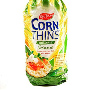 Real Foods Corn Thins (Sesame 2 x 150g)
