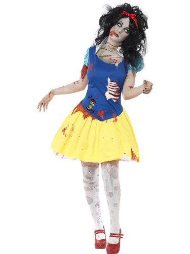 Smiffys Women's Zombie Snow Fright Costume, Dress with Latex Chest and Headband, Zombie Alley, Colour: Multi-coloured, Size: M, 23352