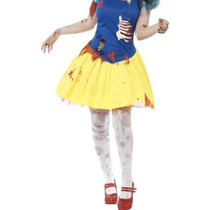 Smiffys Women's Zombie Snow Fright Costume, Dress with Latex Chest and Headband, Zombie Alley, Colour: Multi-coloured, Size: M, 23352