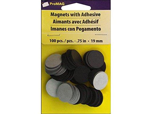 ProMag 10160 0.75-Inch Round Magnet with Foam Adhesive, 100-Pack