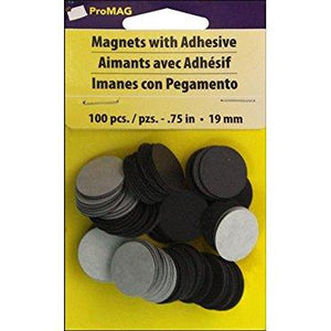 ProMag 10160 0.75-Inch Round Magnet with Foam Adhesive, 100-Pack