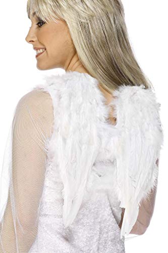 Smiffys Wings Feather Angel, 30 x 40 cm - White