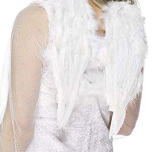 Smiffys Wings Feather Angel, 30 x 40 cm - White