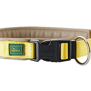 Collar Sevilla Vario Plus 55-60 Cm, 25 Mm Nylon Yellow/Artificial Leather Taupe | Hunter