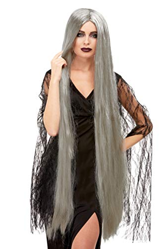 Smiffys 52068 Witch Wig Extra Long, Women, Grey