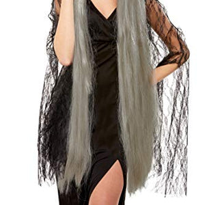 Smiffys 52068 Witch Wig Extra Long, Women, Grey