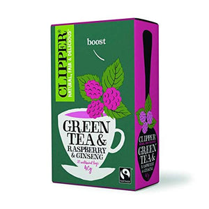 Clipper | Green Tea With Raspberry & Ginseng | 4 X 20 Bags