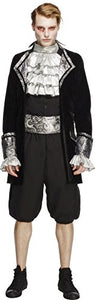 Fever Adult men's Male Baroque Vampire Costume, Jacket, trousers, Cravat and Cummerbund, Halloween, Size M, 28332