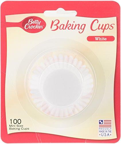 Signature Brands Betty Crocker Mini Baking Cups-White 100/Pkg