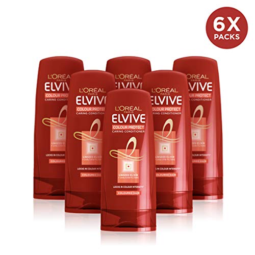 L'Oreal Elvive Colour Protect Conditioner for Coloured Hair 400ml Pack of 6