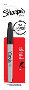 Sharpie 30101 Fine Point Permanent Marker, Marks On Paper and Plastic, Resist Fading and Water, AP Certified, Black Color, Pack of 1