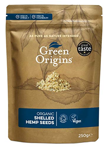 Green Origins Organic Shelled Hemp Seeds, Raw, 250g