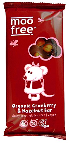 Moo Free Organic Dairy Free Chocolate with Cranberry & Hazelnut 100g (Case of 10)