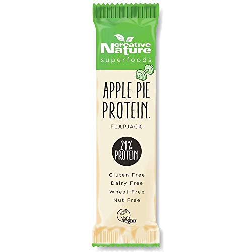 Creative Nature Apple Vegan Flapjack Bar - 16 x 40g Bars, Gluten Free, Dairy Free & Nut Free