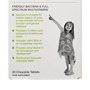 Proven Probiotics Lactobacillus and Bifidus with A-Z Multivitamins Child Tablets - Pack of 30
