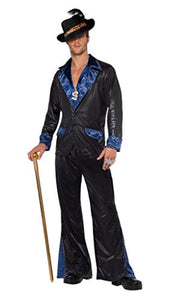 Smiffy's Pimp Daddy Costume with Jacket and Trousers - Black, Large