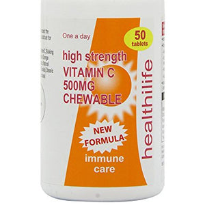 Healthilife Vitamin C 500mg Chewable 50 Tablets