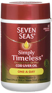 Seven Seas Omega-3 Fish Oil Plus Cod Liver Oil One-a-Day 60 Capsules