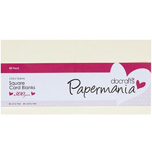 Papermania Square Cards/Envelopes 5"X5" 50/Pkg-Cream