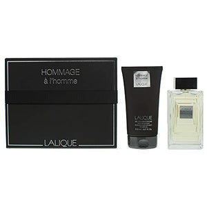Lalique Men's Hommage a l'homme Gift Set, 100ml Eau De Toilette +150ml Shower Gel